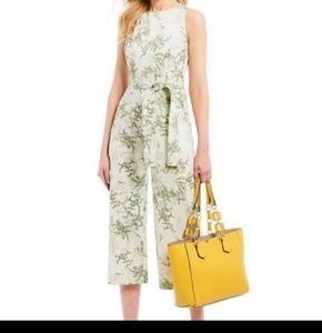 Antonio Melani Wallis Leaf print Cropped Jumpsuit